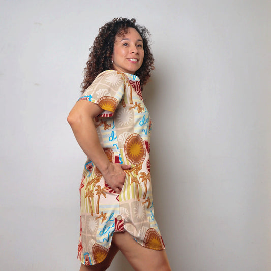 Viaja ligero con tu blusón Eco de mar. Úsalo para dormir, salir a la playa o piscina 